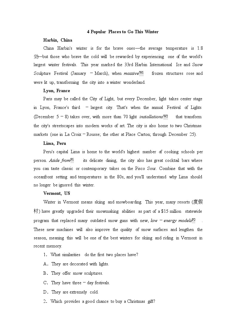 2020-2021学年高中英语新人教版必修第二册 Unit 4 History and traditions sectionⅠ 基础提升 作业第2页