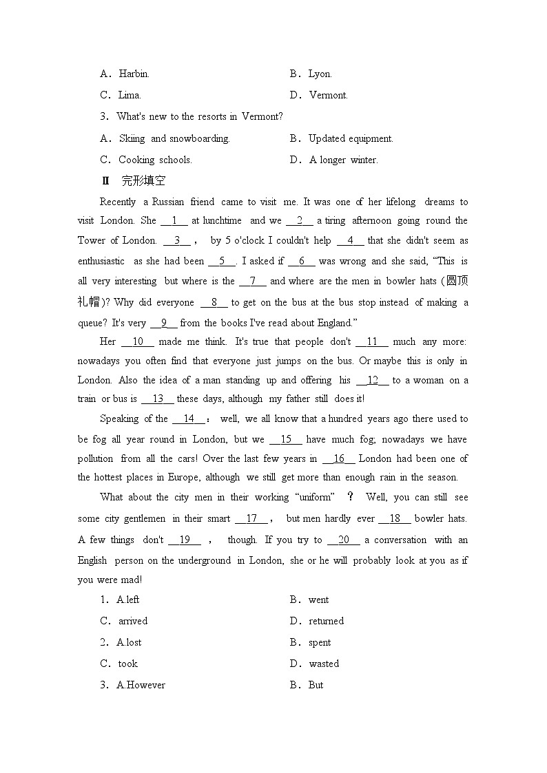 2020-2021学年高中英语新人教版必修第二册 Unit 4 History and traditions sectionⅠ 基础提升 作业第3页