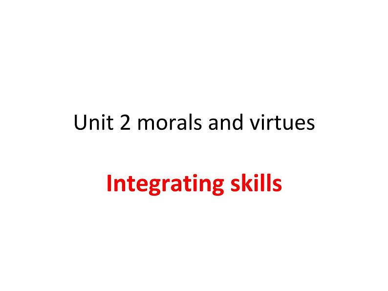 2020-2021学年高中英语 新人教版必修第三册  Unit 2 morals and virtues Integrating skills课件（21张）第1页