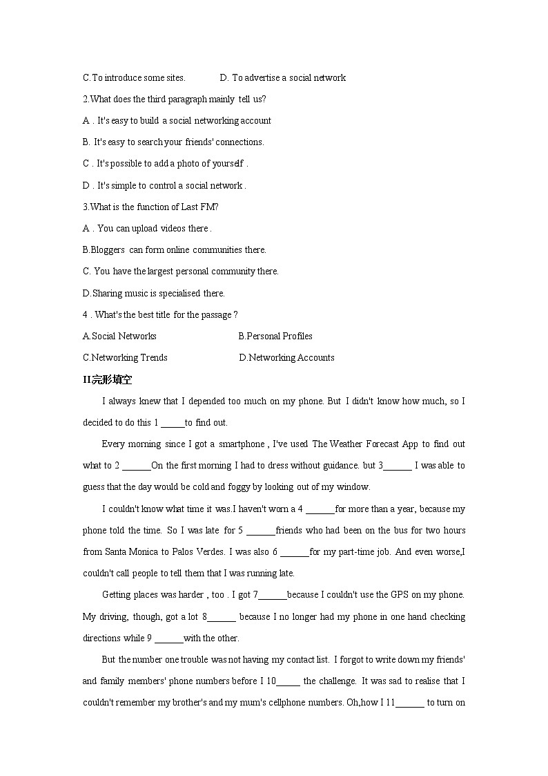 2020-2021学年高中英语 新人教版必修第二册  Unit 3 The Internet Discovering Useful Structures（重点练） 作业02