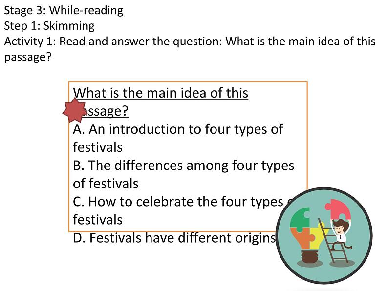 2021-2022学年高中英语新人教版必修第三册Unit 1 Festivals around the world Warming up & Reading 课件-(18张ppt)06