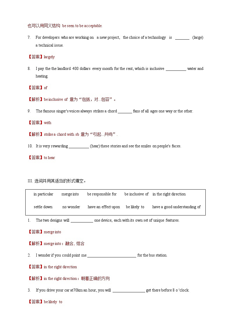 Unit 4 Breaking boundaries Period 2 Using language 练习03
