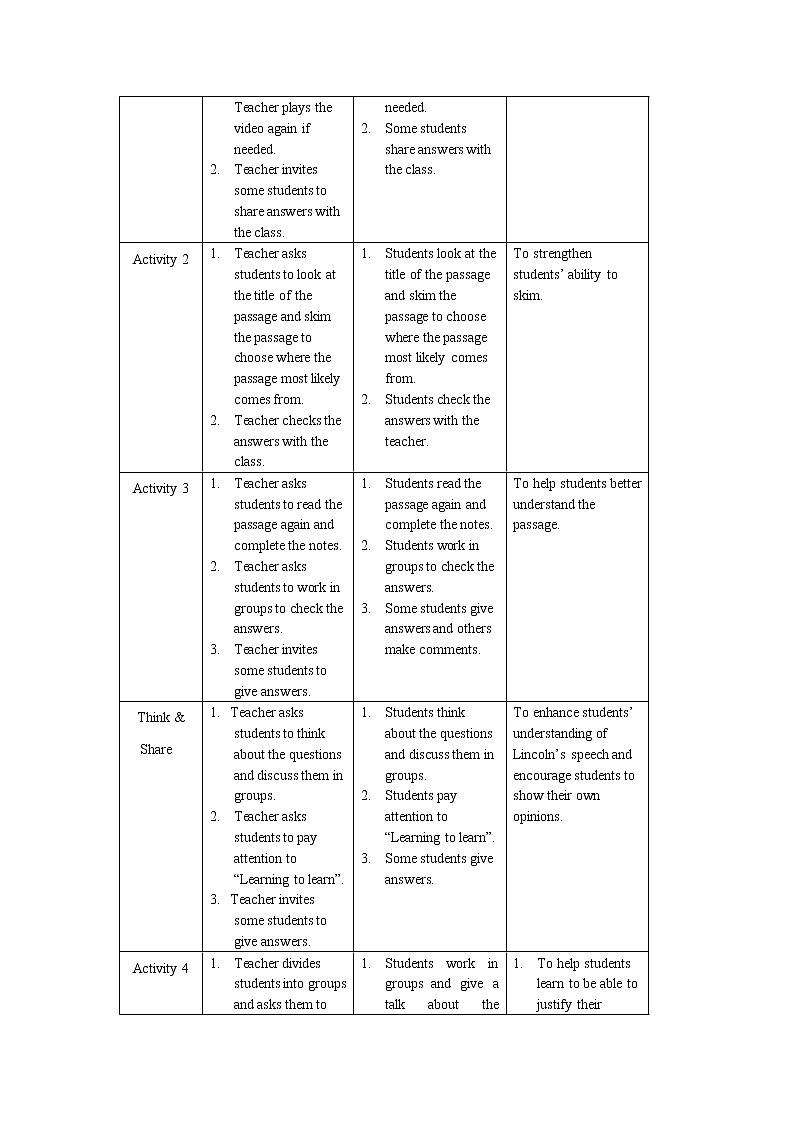 Unit 4 Breaking boundaries Period 3 Developing ideas  and presenting ideas 教案02