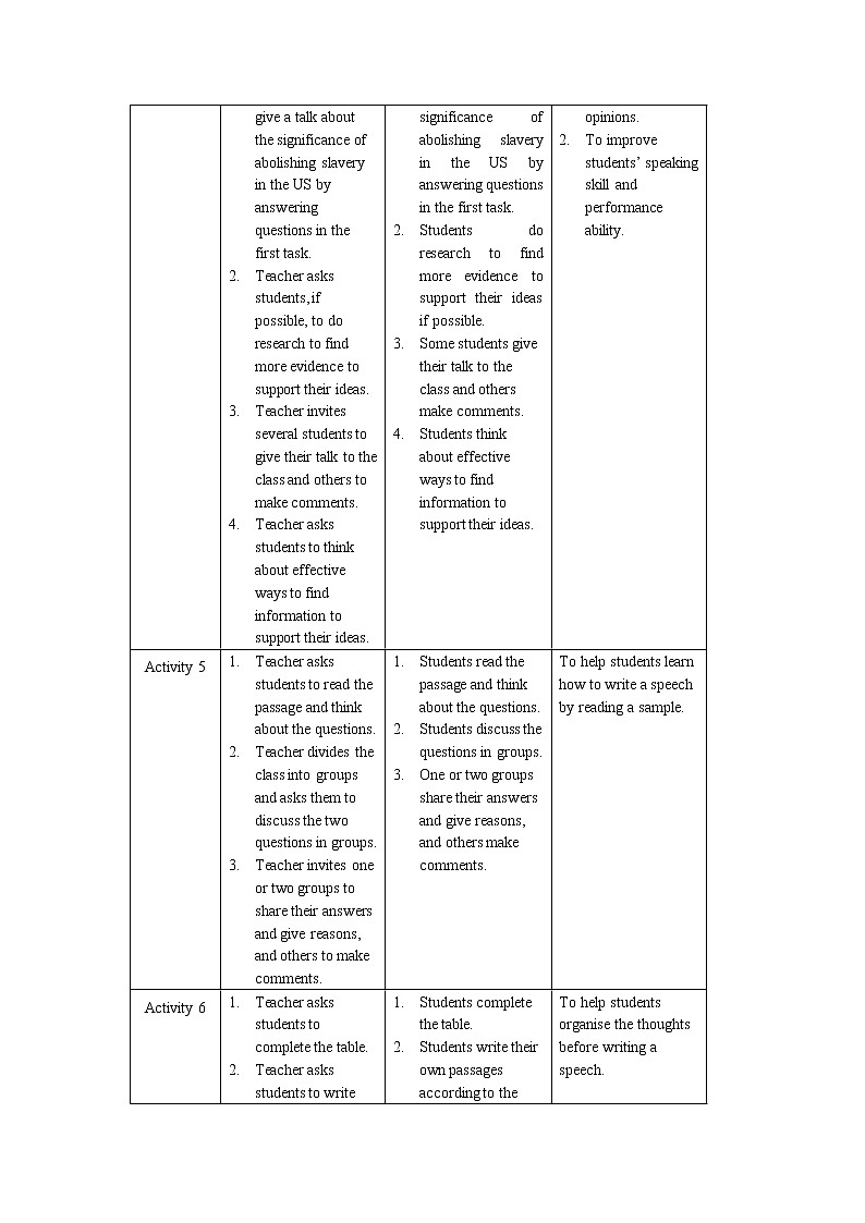 Unit 4 Breaking boundaries Period 3 Developing ideas  and presenting ideas 教案03
