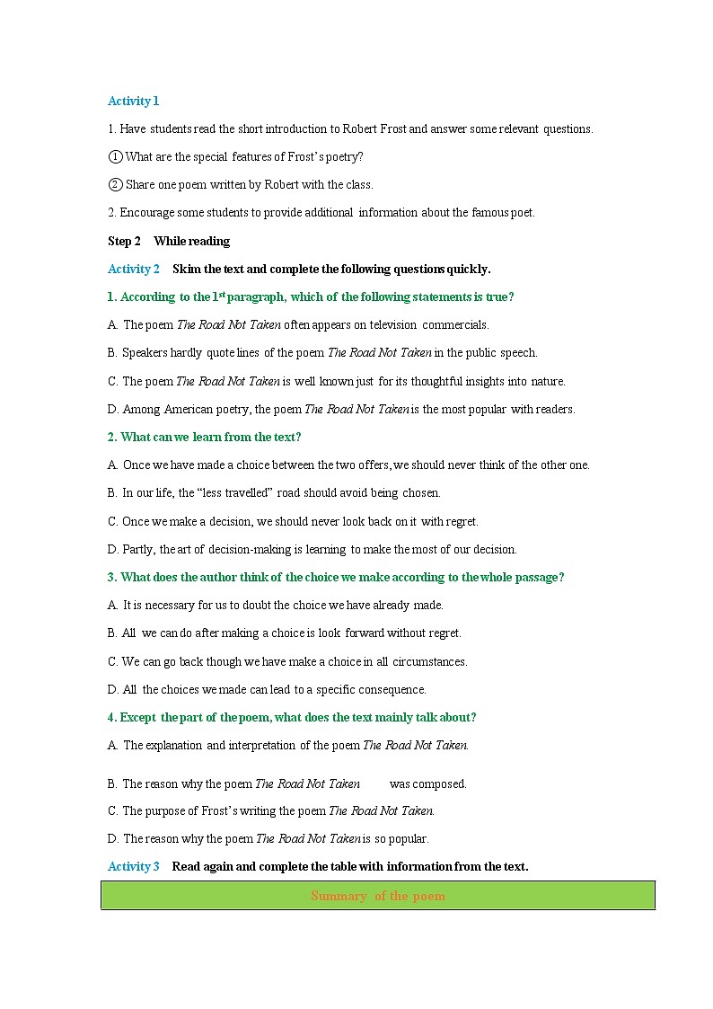Unit 1 Looking forwards Period 3 Developing ideas and presenting ideas 教学设计02