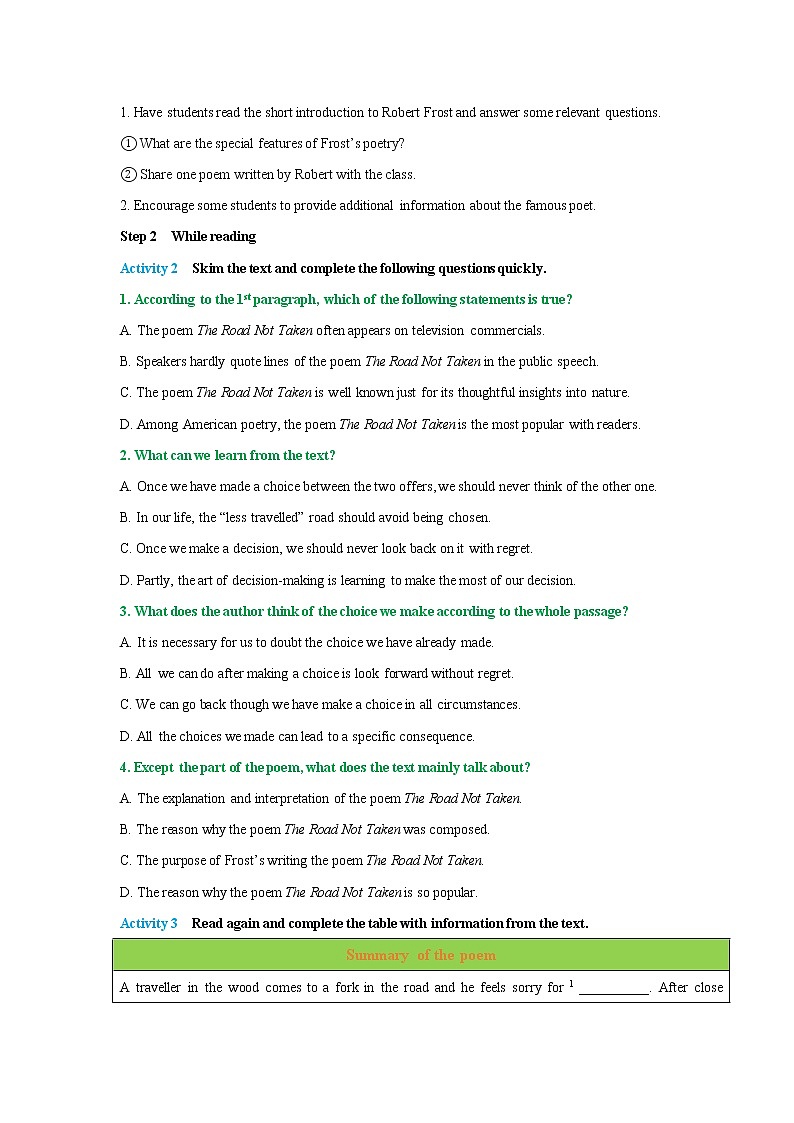 Unit 1 Looking forwards Period 3 Developing ideas and presenting ideas 导学案02