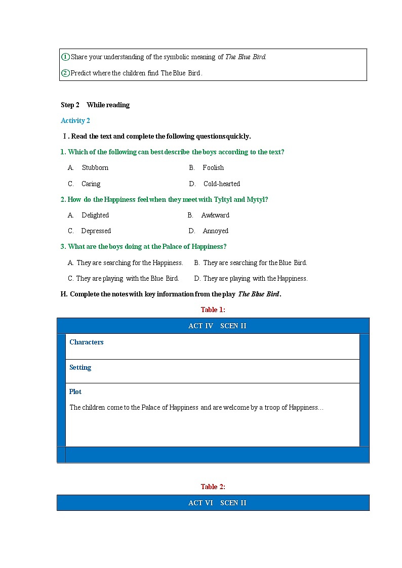 Unit 2 Lessons in life Period 3 Developing ideas and presenting ideas 教学设计02