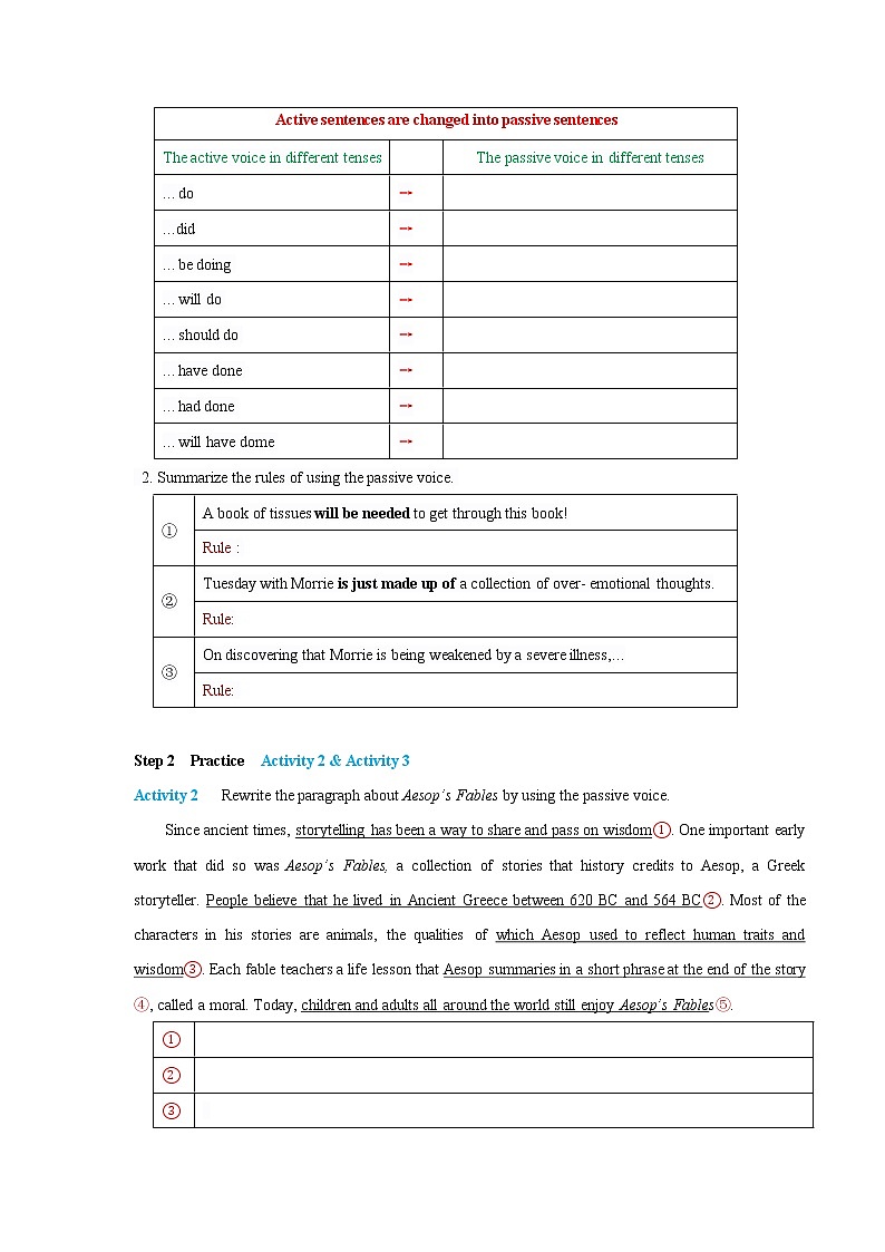 Unit 2 Lessons in life Period 2 Using language 导学案02