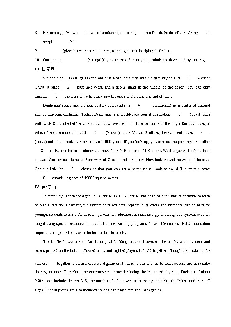 Unit 3 The world meets China Period1 Starting out and understanding ideas 练习.02