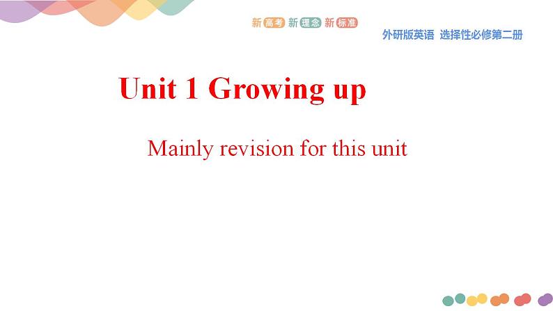 Unit 1 Growing up Review 课件-【新教材精创】2020-2021学年高中英语新教材同步备课(外研版选择性必修第二册)第1页