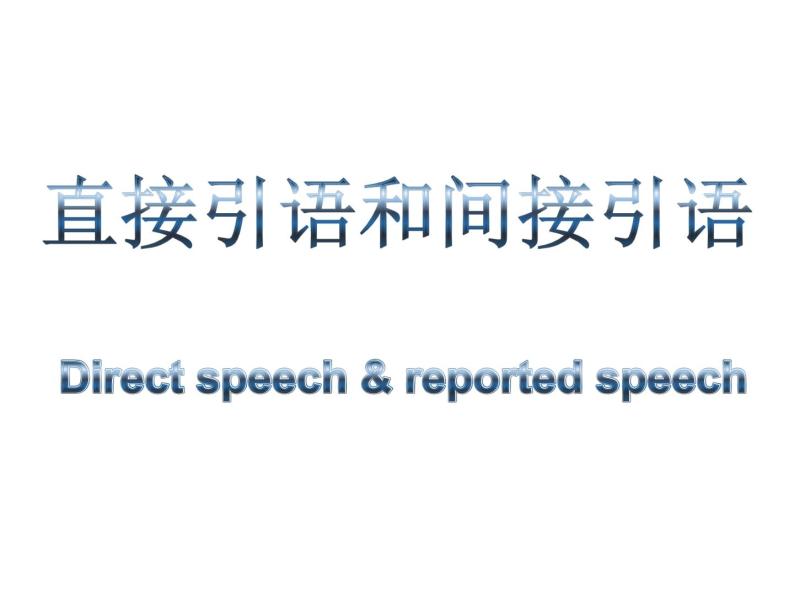 人教版高一英语必修一Direct speech & Reported speech课件08