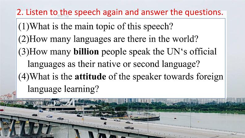 Unit 5 Languages around the world Period 1 Listening, Speaking & Talking 课件-2021-2022学年上学期高一英语同步精品课堂(人教版新教材必修第一册)05