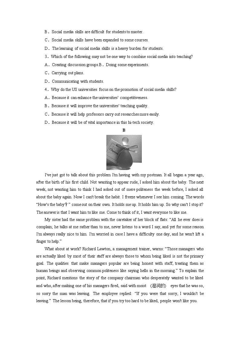 【新教材精创】Unit 6 At one with nature 单元综合复习 练习（1）-外研版高中英语必修第一册学案03