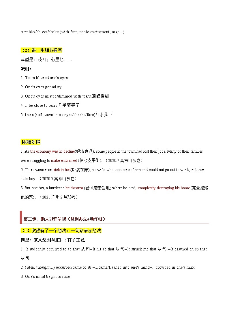 专题36 读后续写07 助人型 -2022年高考英语毕业班二轮热点题型归纳与变式演练（新高考专用）02