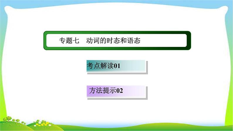 高考英语语法总复习7动词的时态和语态课件PPT01