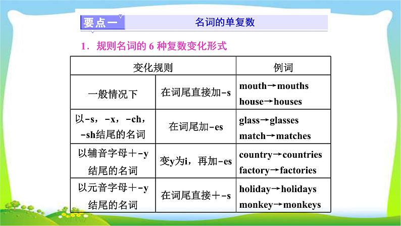 高考英语语法经典复习专题一名词与冠词课件PPT02