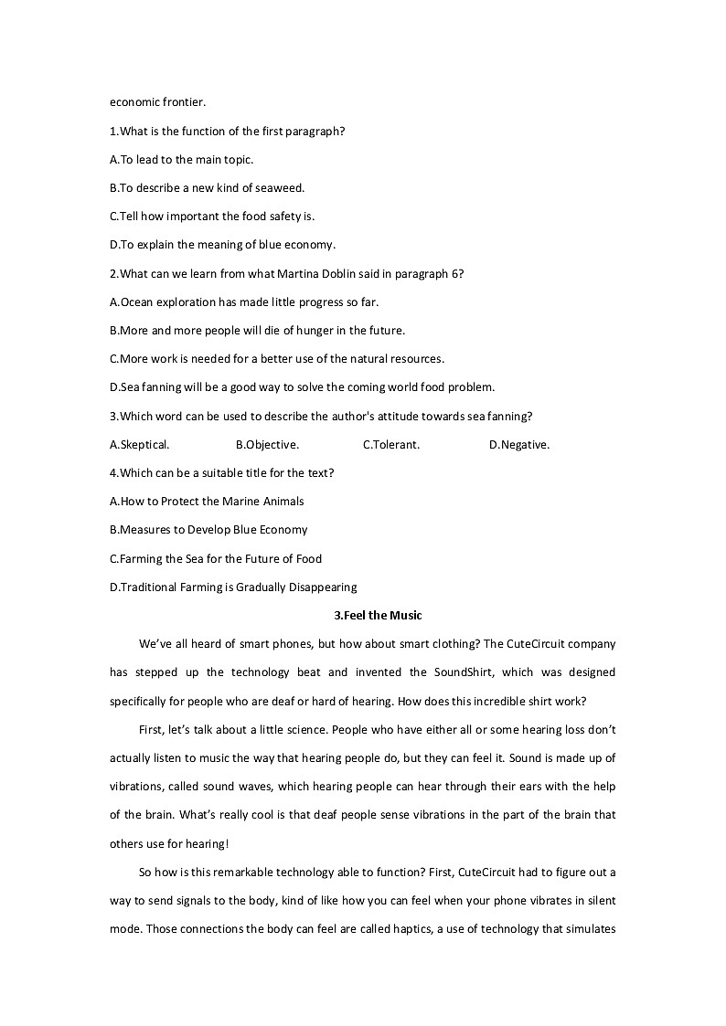 2022届高考二轮复习英语阅读理解专练（1）第3页