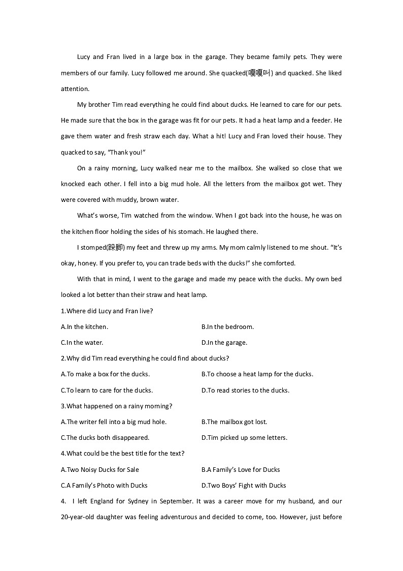 2022届高考二轮复习英语阅读理解专练（3）第3页