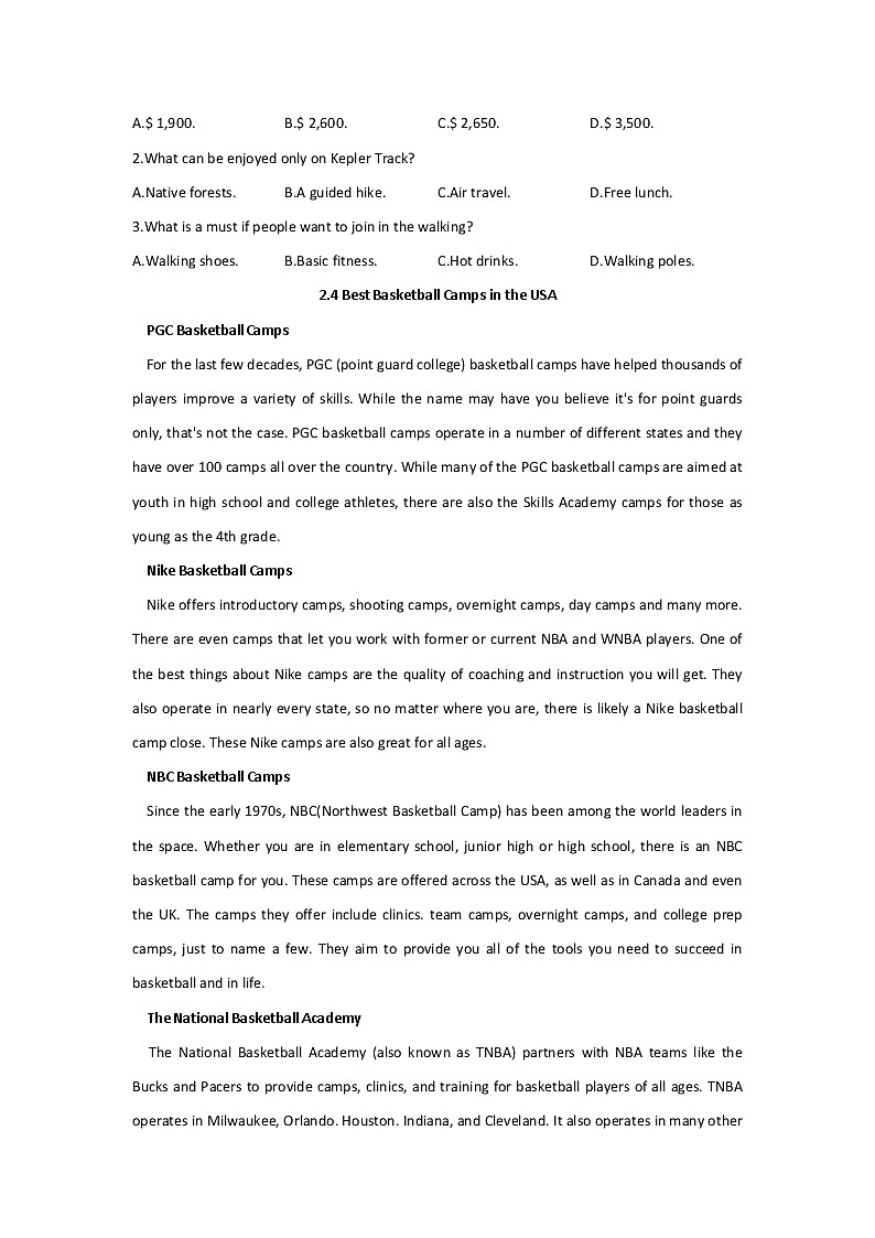 2022届高考二轮复习英语阅读理解专练（4）第2页