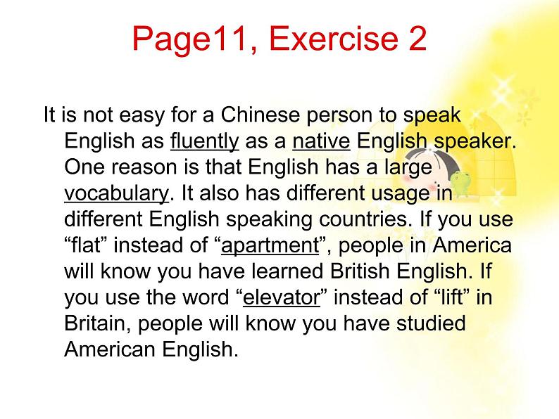 云南省红河州弥勒县庆来学校高一英语人教版必修1《Unit 2 English around the world》课件2第4页