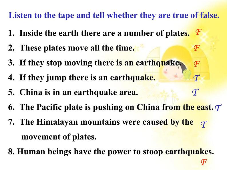 高一英语人教版必修1精选课件《Unit 4 Earthquakes》listening and Speaking课件06