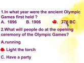 高一英语人教版必修2精选课件《Unit 2 The Olympic Games》Period 1