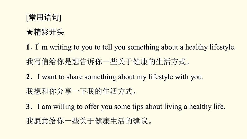 高中英语UNIT2HEALTHYLIFESTYLE表达作文巧升格课件新人教版选择性必修第三册第4页