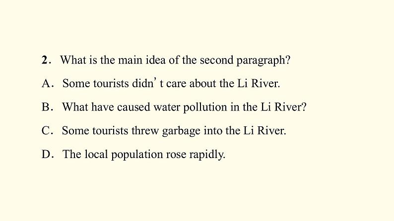 高中英语UNIT3ENVIRONMENTALPROTECTION泛读技能初养成课件新人教版选择性必修第三册03