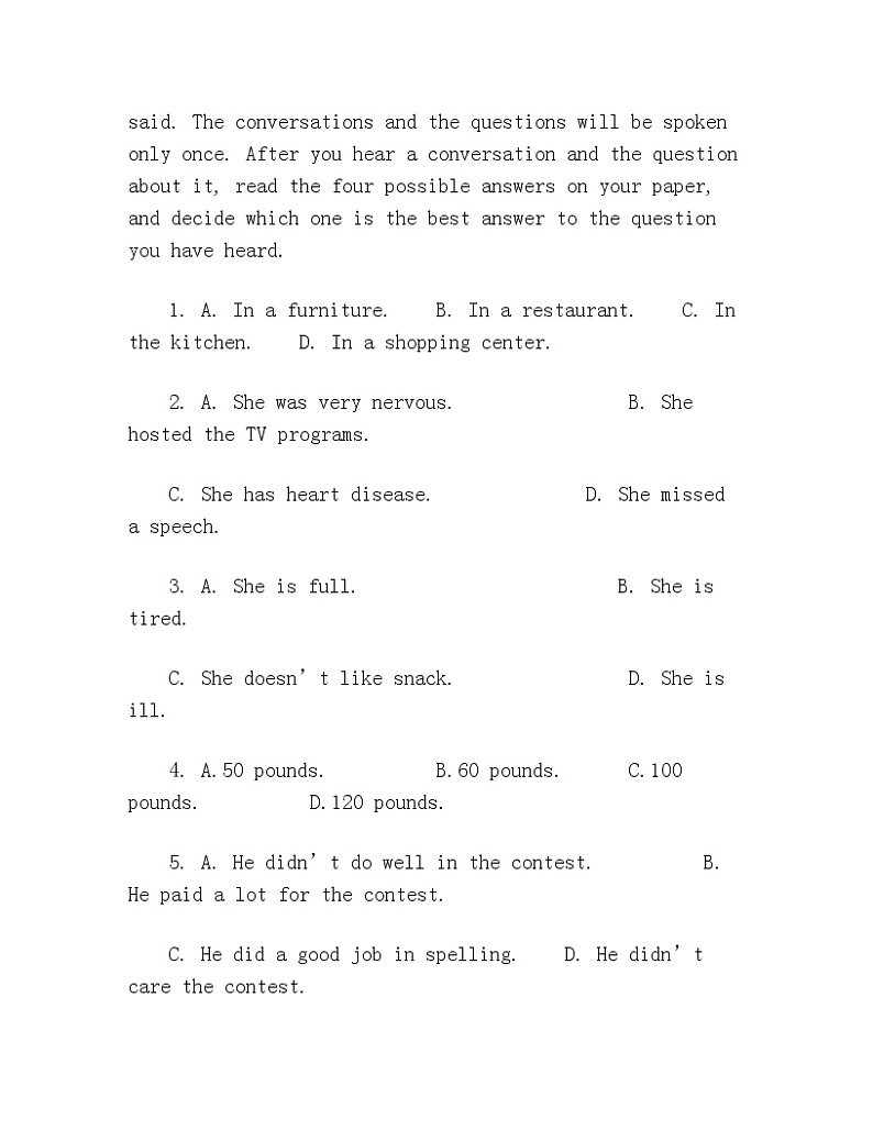 2019年上海市春考高考英语试卷(含答案)02