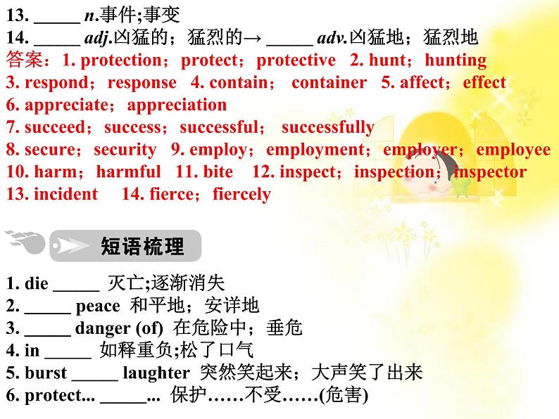 英语词汇篇人教版必修2 unit 4《Wildlife Protection》课件06