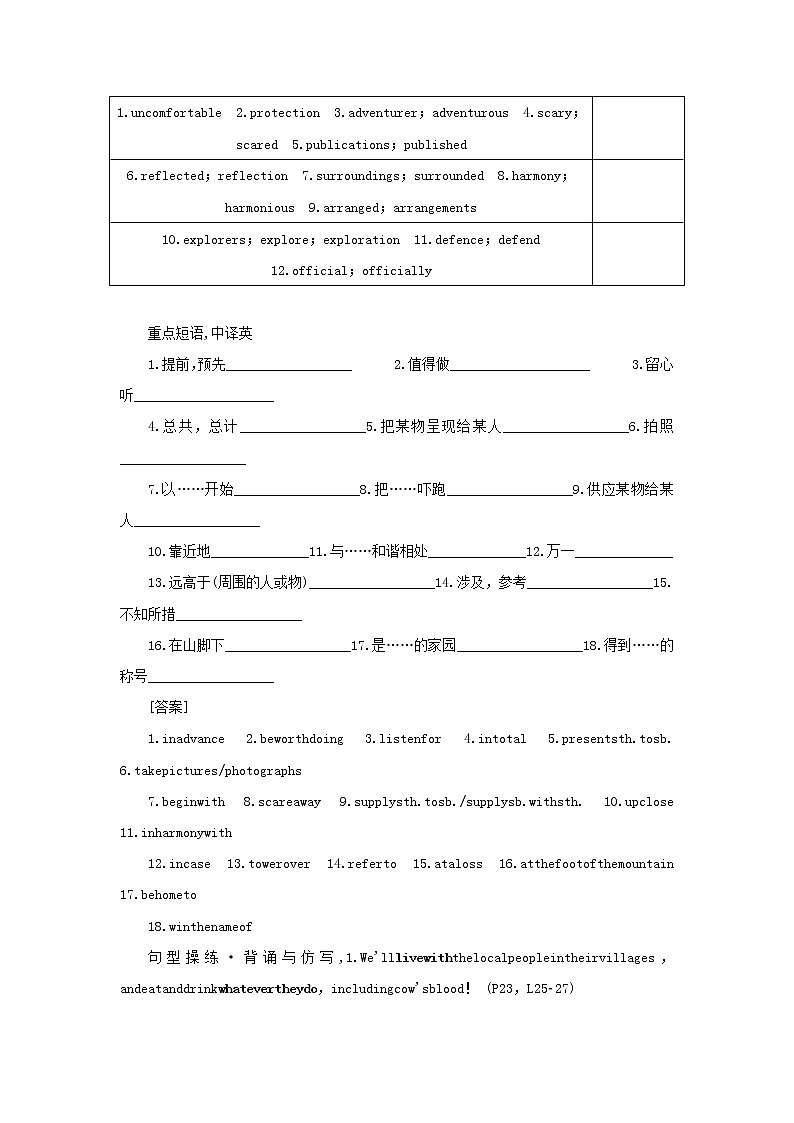 2021高考英语 牛津译林版必修二 一轮总复习Unit2Wishyouwerehere教案第3页
