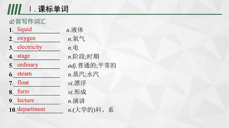 （新高考）2022届高中英语外研版一轮复习 必修1 必备预习案 Module 5 A Lesson in a Lab 精品课件02