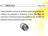 高中英语人教版必修一：Unit 5 《Nelson Mandela—a modern hero》-Period 1 课件