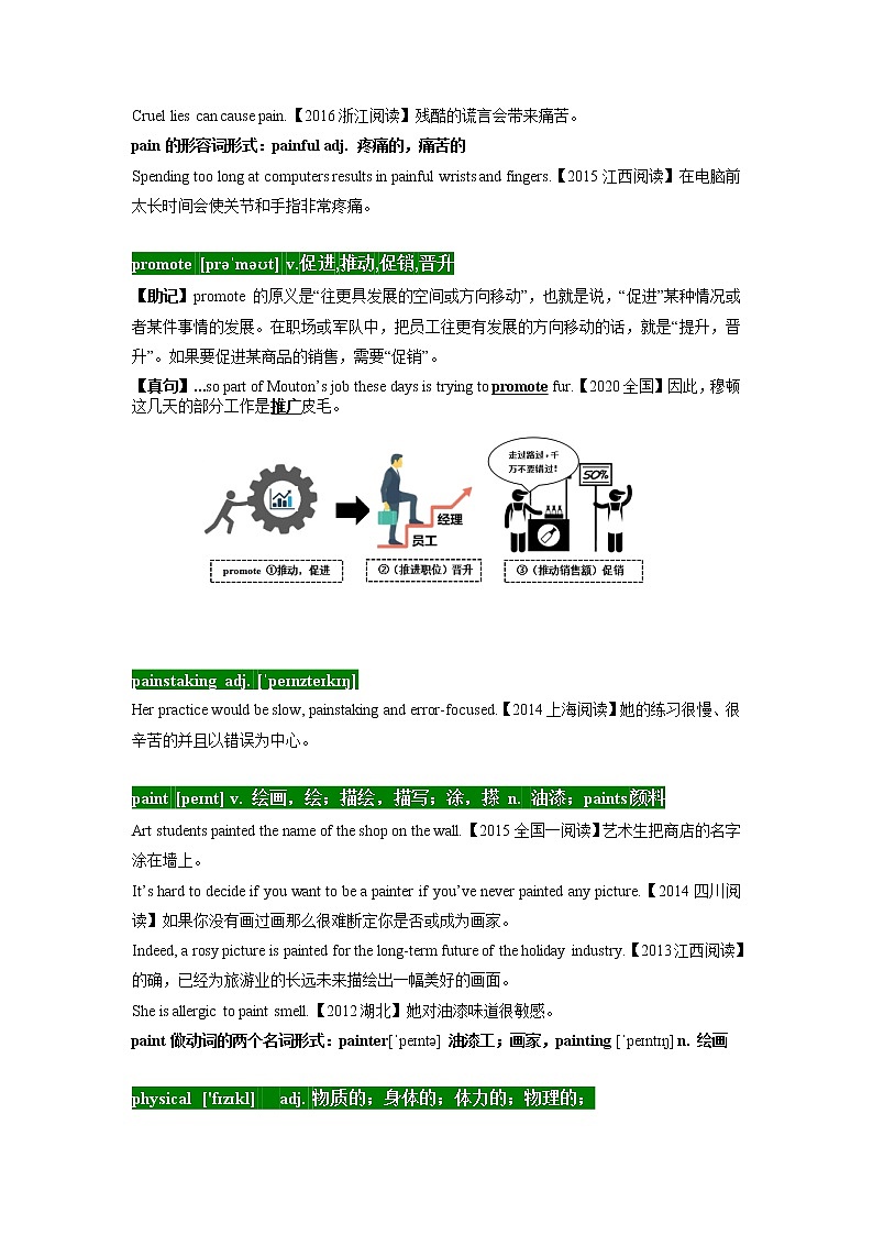 14 高考单词P -十年（2012-2021）高考英语3500单词分字母汇编（高考真句+检测）第3页