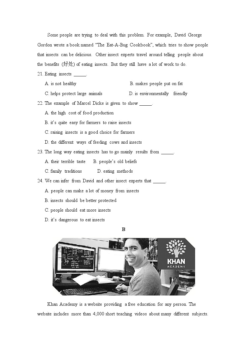 Module 1 Our Body and Healthy Habits  单元测试题 102