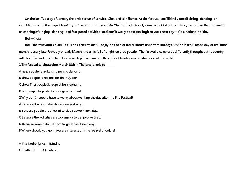 UNIT 5　WORKING THE LAND 检测卷-2022版英语选择性必修第一册人教版（2019） 同步练习 （Word含解析）02