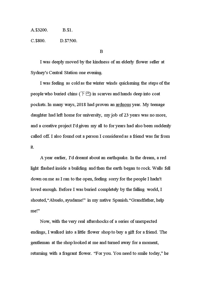 UNIT 5　THE VALUE OF MONEY 达标检测-2022版英语必修第三册人教版（2019） 同步练习 （Word含解析）03