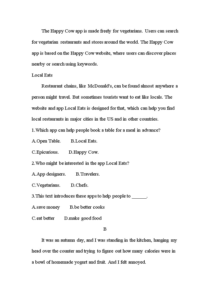 UNIT 3　FOOD AND CULTURE 达标检测-2022版英语选择性必修第二册人教版（2019） 同步练习 （Word含解析）02