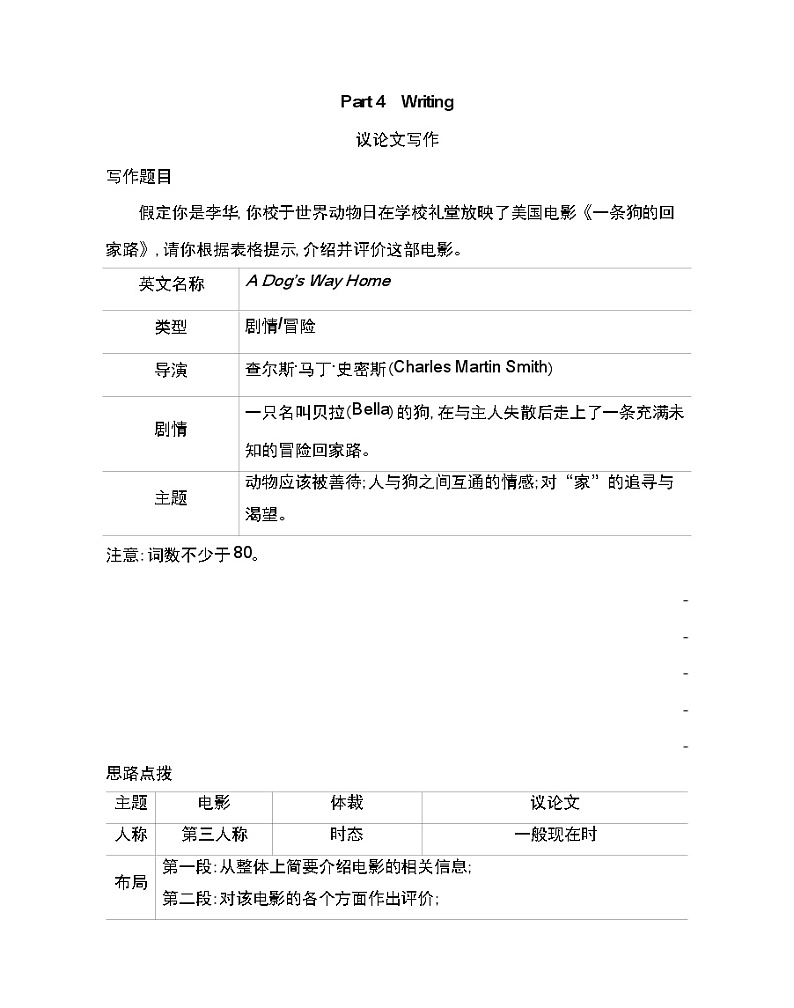 Unit 4　Stage and screen Part 4-2022版英语必修第二册外研版（2019） 同步练习 （Word含解析）01