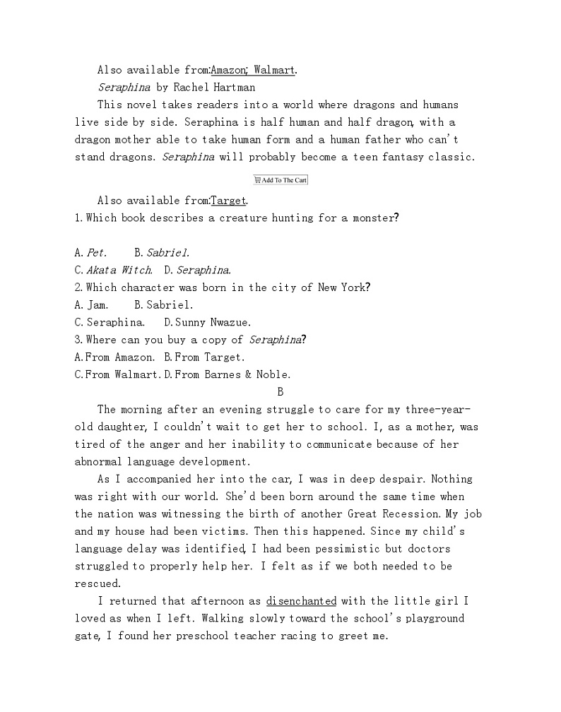 Unit 2　Lessons in life 达标检测-2022版英语选择性必修第四册外研版（2019） 同步练习 （Word含解析）02