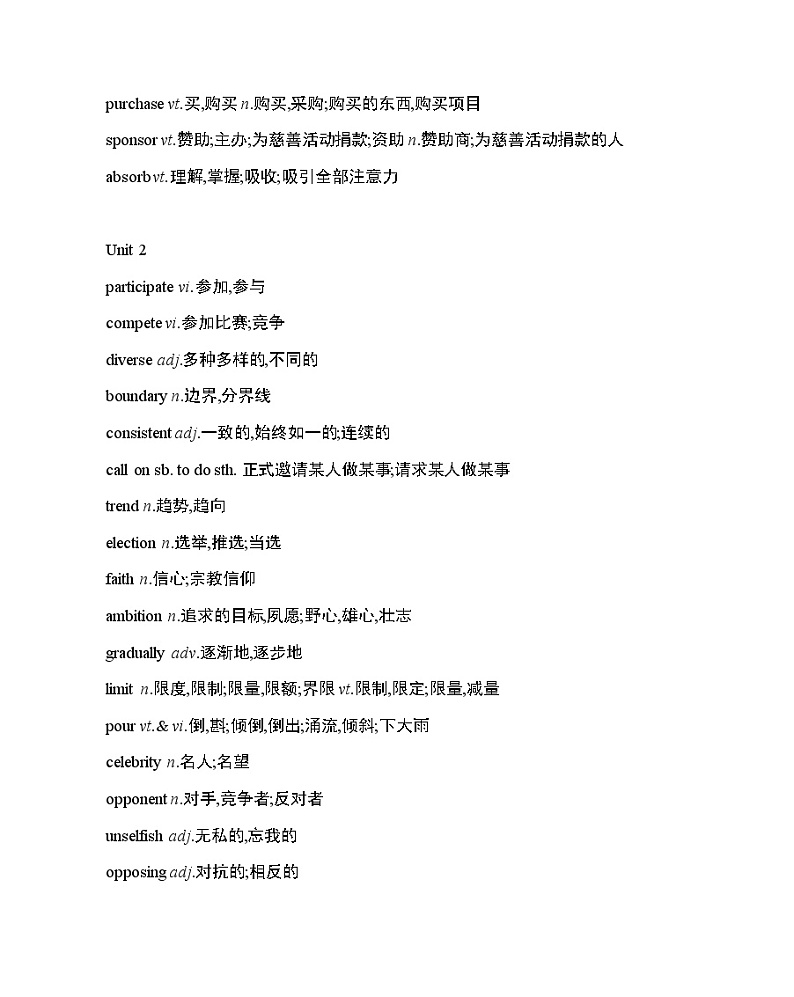 考前必背单词-2022版英语选择性必修第二册译林版（2019）第2页