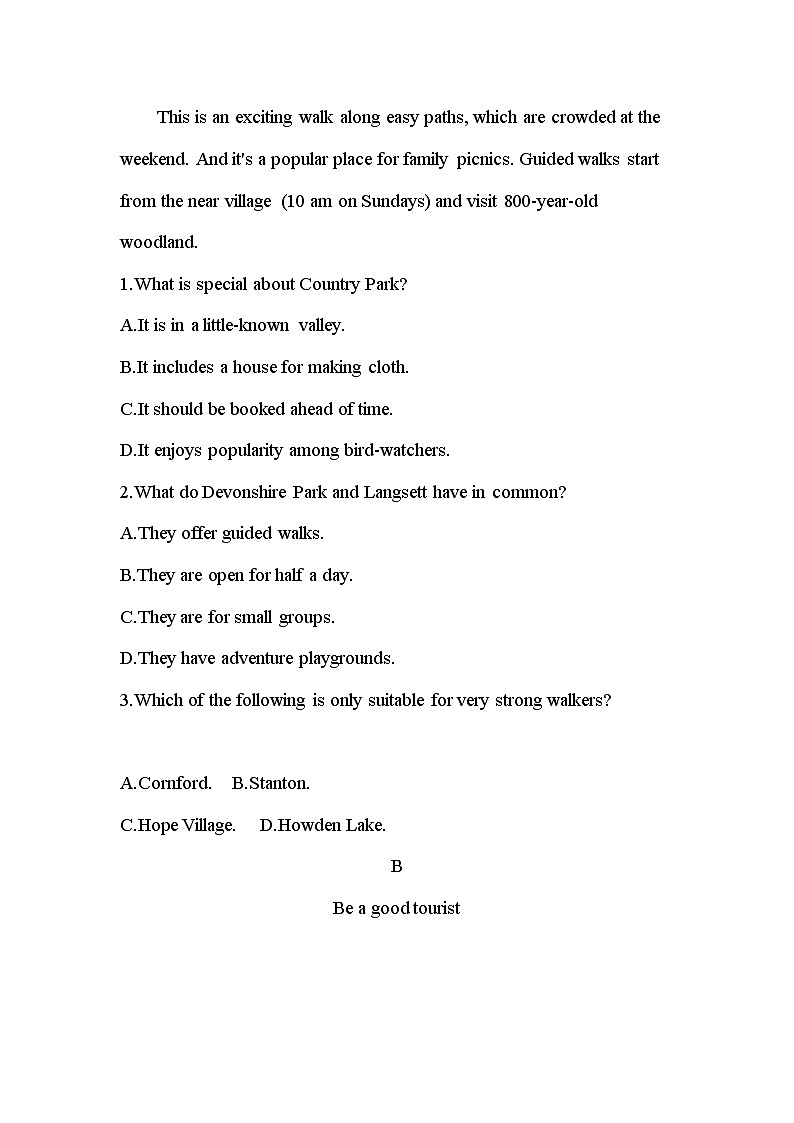 Unit 3　Travel journal 达标检测-2022版英语必修1 人教版（新课标） 同步练习 （Word含解析）第3页