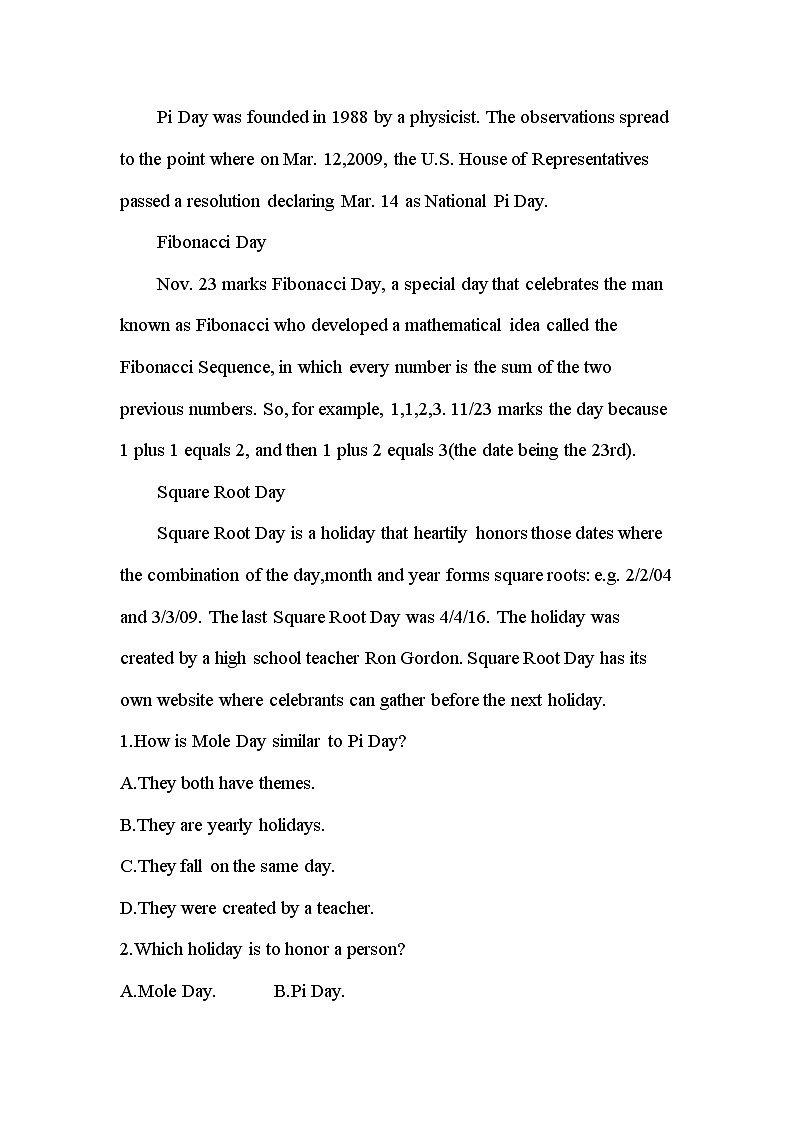 Unit 1　Festivals around the world 达标检测-2022版英语必修3 人教版（新课标） 同步练习 （Word含解析）02