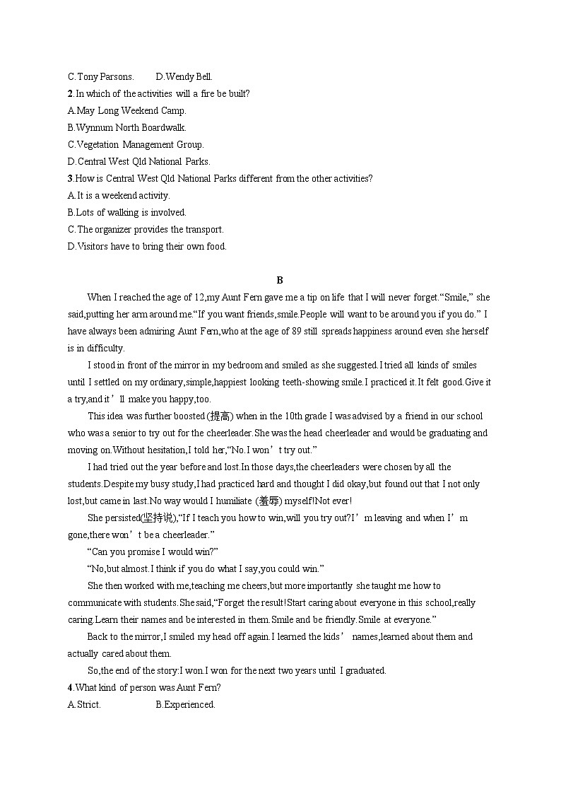 （新高考）2022届高中英语人教版一轮复习 必修4 Unit 4 阅读题组——练速度 精品练习第2页