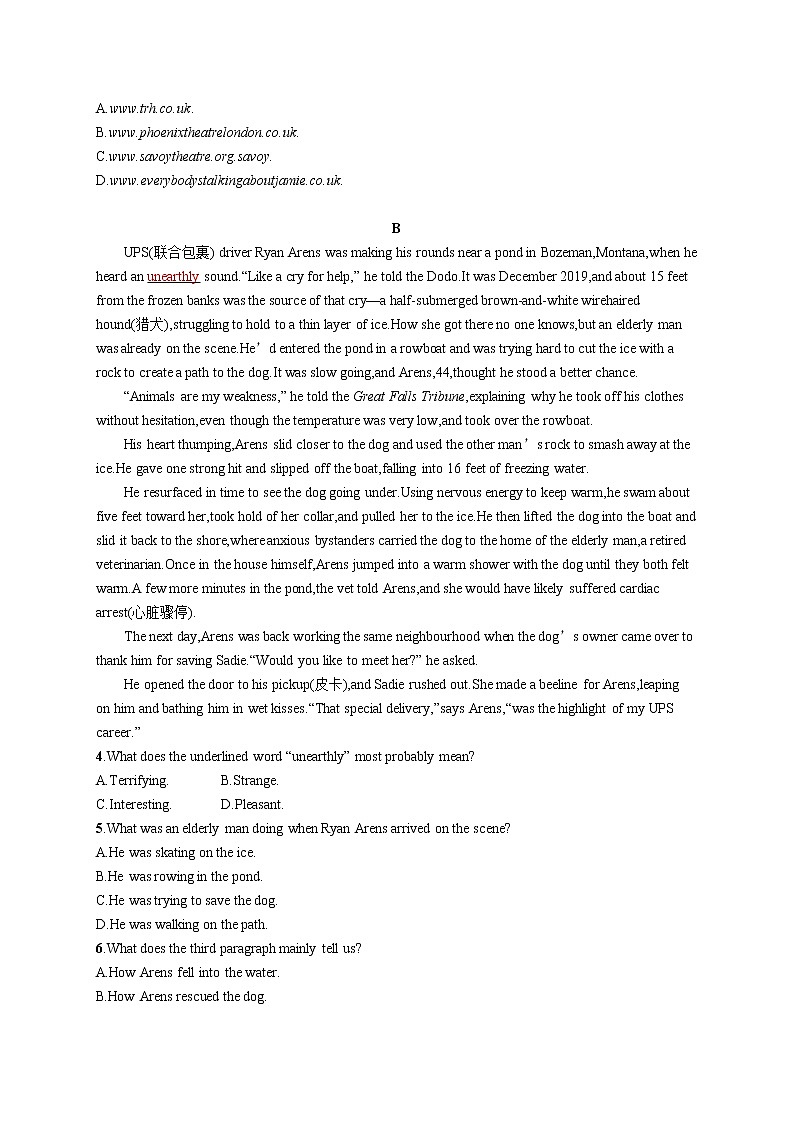 （新高考）2022届高中英语人教版一轮复习 必修2 Unit 4 阅读题组——练速度 精品练习第2页