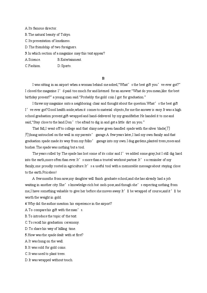 （新高考）2022届高中英语外研版一轮复习 选修8 Module 4 阅读题组——练速度 精品练习第2页