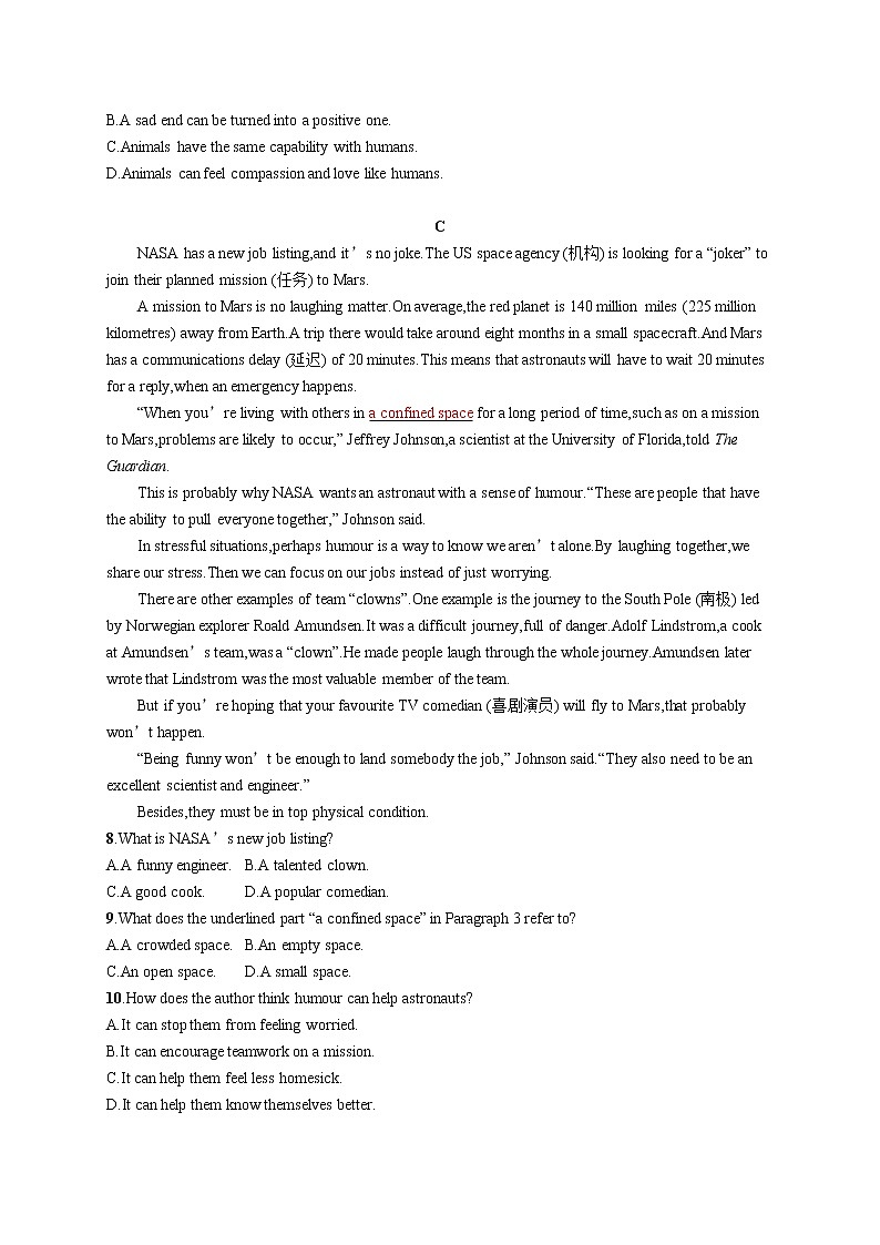 （新高考）2022届高中英语外研版一轮复习 必修2 Module 4 阅读题组——练速度 精品练习03