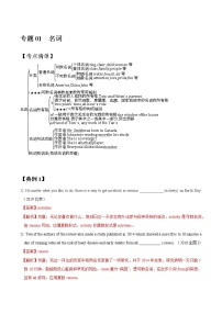 专题01 名词 常考点归纳与变式演练 作业 高中英语一轮复习（2022年）