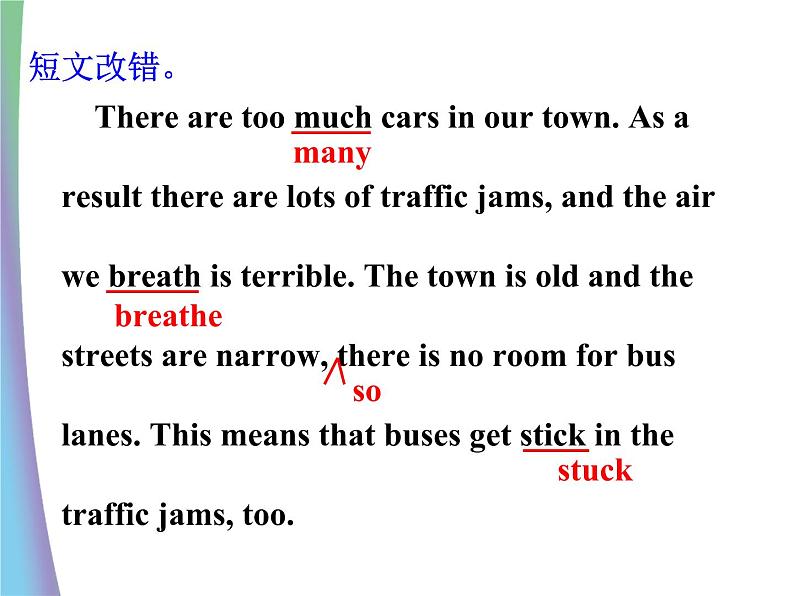 Module 2 Traffic Jam Writing PPT课件08