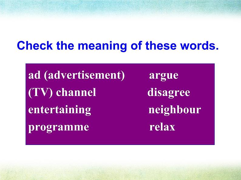 外研版 必修2  Module 6 Fillms and TV Programmes Vocabulary and ListeningＰＰＴ课件08